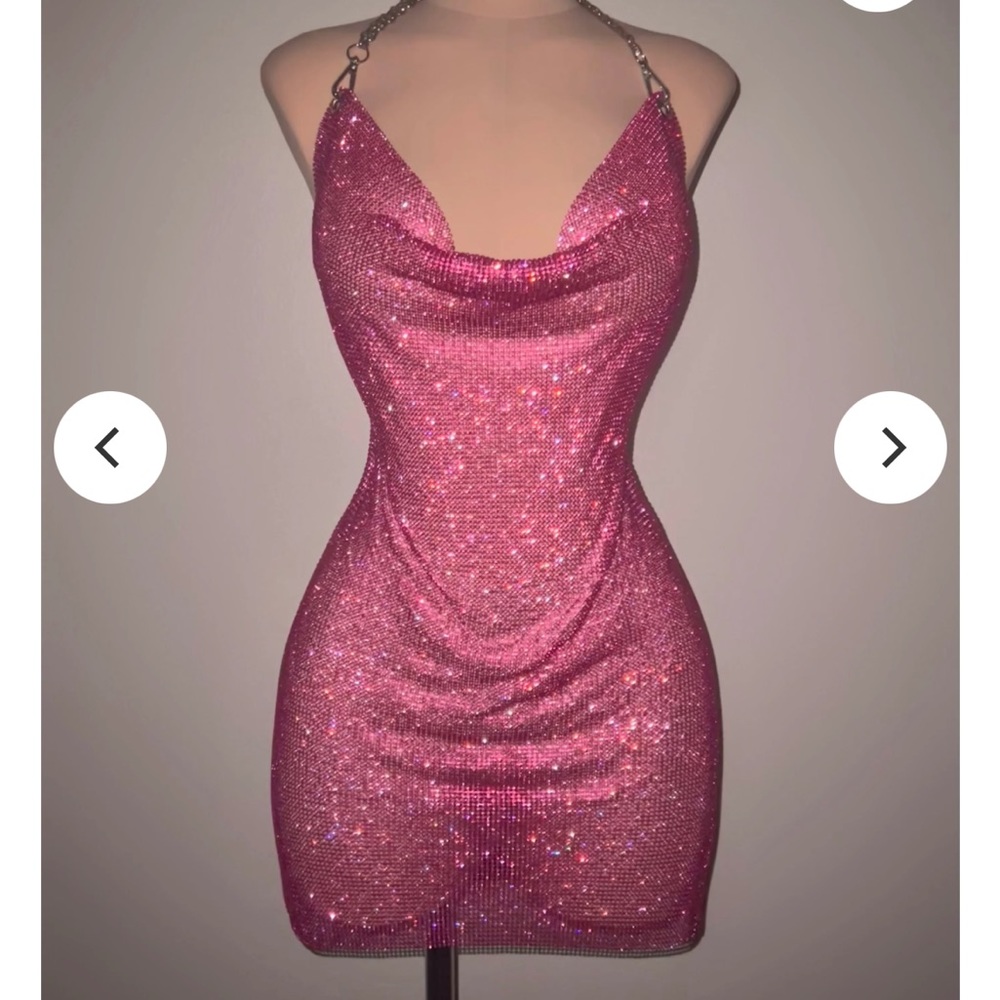 Hot Pink Paris Crystal dress Vanilla Bella Boutique